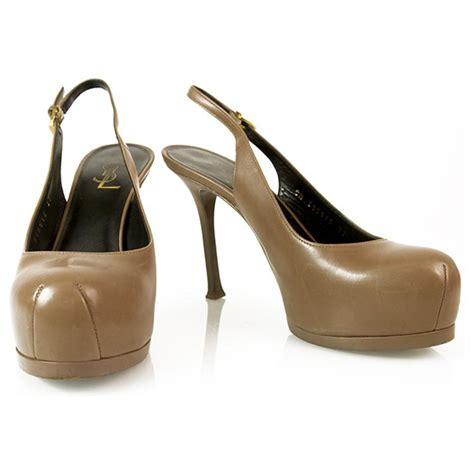 brown heels ysl|ysl platform heels.